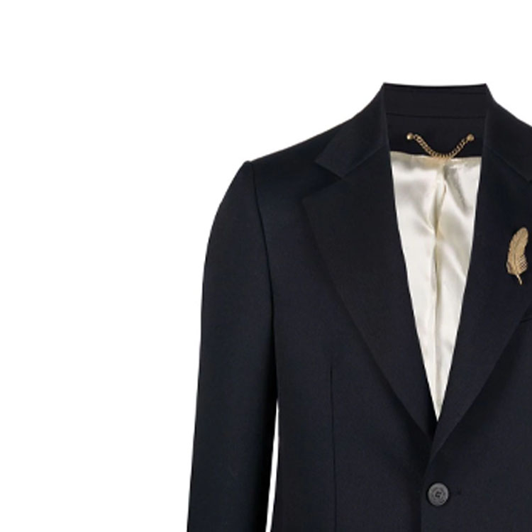 Details for Golden Goose SS22 Blazer Navy Patch Single-Breasted Lelaki. GMP00855P00061950486