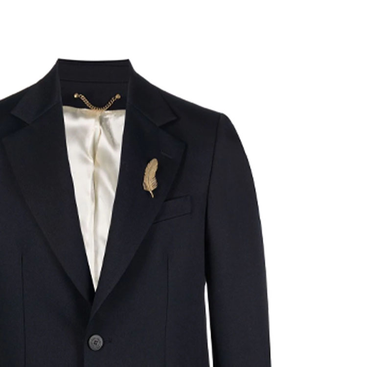 Sizing Golden Goose SS22 Blazer Navy Patch Single-Breasted Lelaki. GMP00855P00061950486