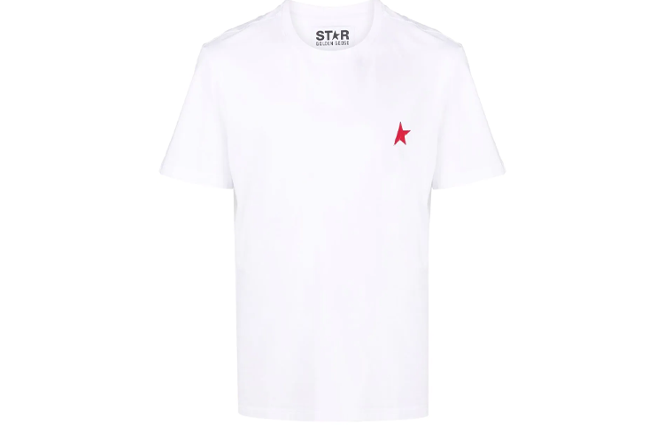 Golden Goose SS22 Red Star Crewneck White T-Shirt . GMP00880P00019310350
