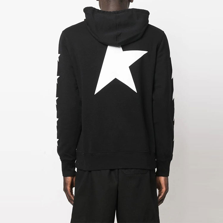 Shop 골든구스 SS22 스타 프린트 오버사이즈 후디 블랙 남성용 GMP01224P00053480203