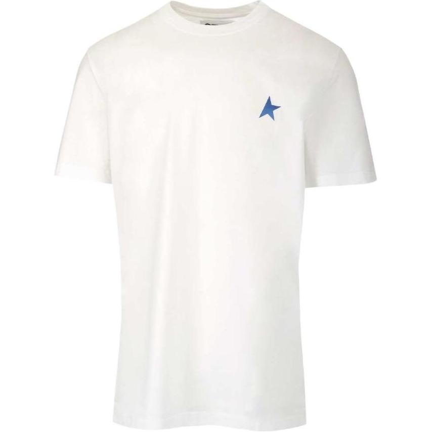Golden Goose SS22 White Star Print Casual Crewneck T-Shirt Men White GMP00880P00019310327