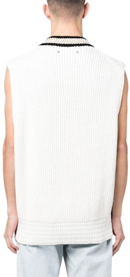 ゴールデングース SS23 ホワイト Vネックニットベスト ストライプトリム付き GMP01343P00098820103 Shop ゴールデングース SS23 ホワイト Vネックニットベスト ストライプトリム付き GMP01343P00098820103