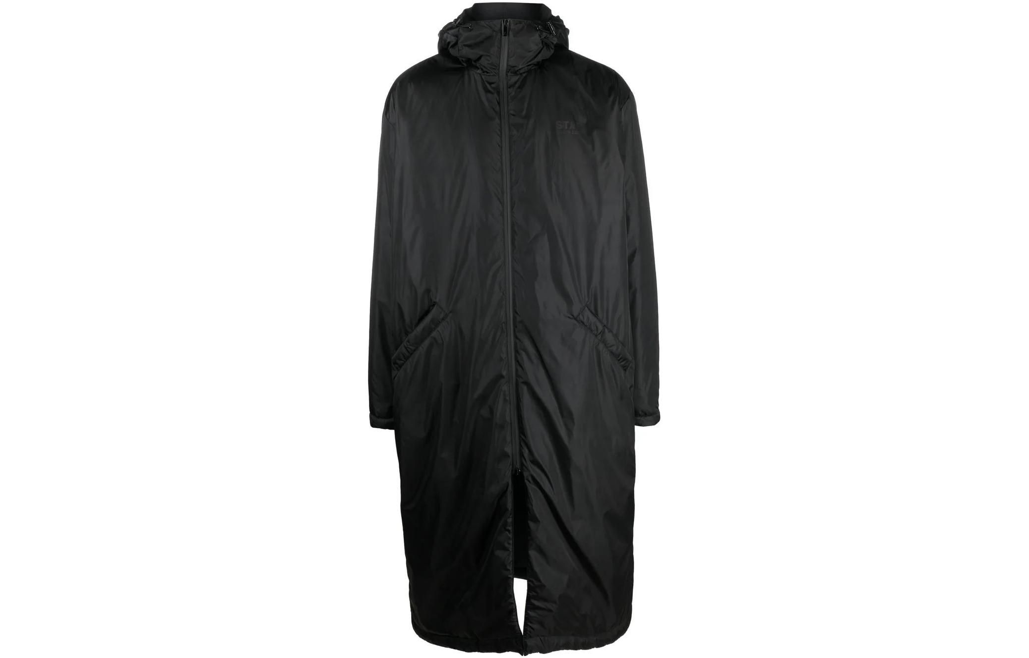 Golden Goose SS23 Black Hooded Jacket with Solid Star Print Men’s GMP01214P00086790100