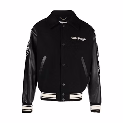 Golden Goose SS23 Black Patchwork Letter Embroidered Button Jacket GMP01296P00094090194