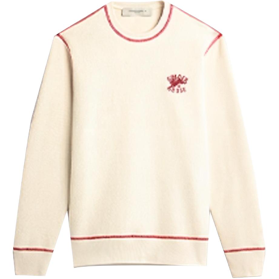 Golden Goose SS23 Chinese New Year Logo Embroidered Crewneck Sweatshirt White Men GMP01443P00113811459