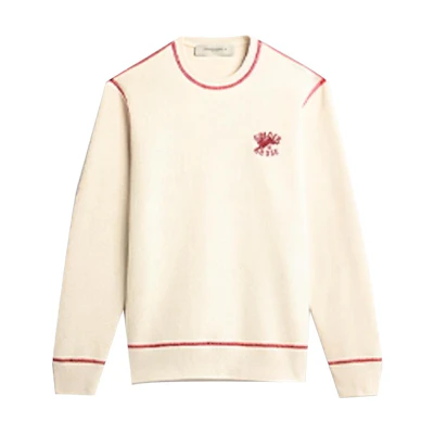 Golden Goose SS23 Chinese New Year Logo Embroidered Crewneck Sweatshirt White Men GMP01443P00113811459