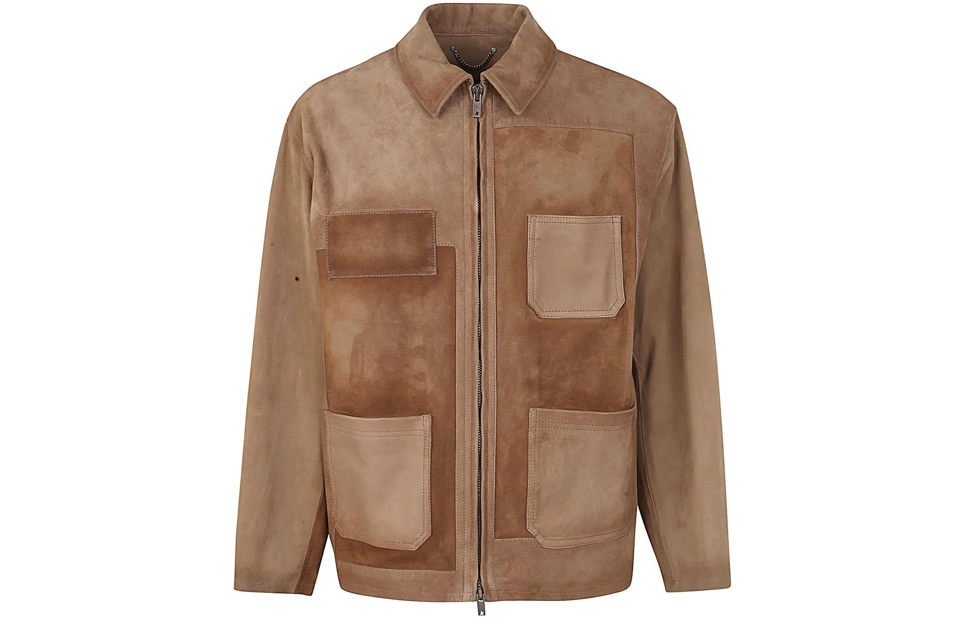 Golden Goose SS23 Colorblock Zip-Up Jacket Brown GMP01314P00104955164