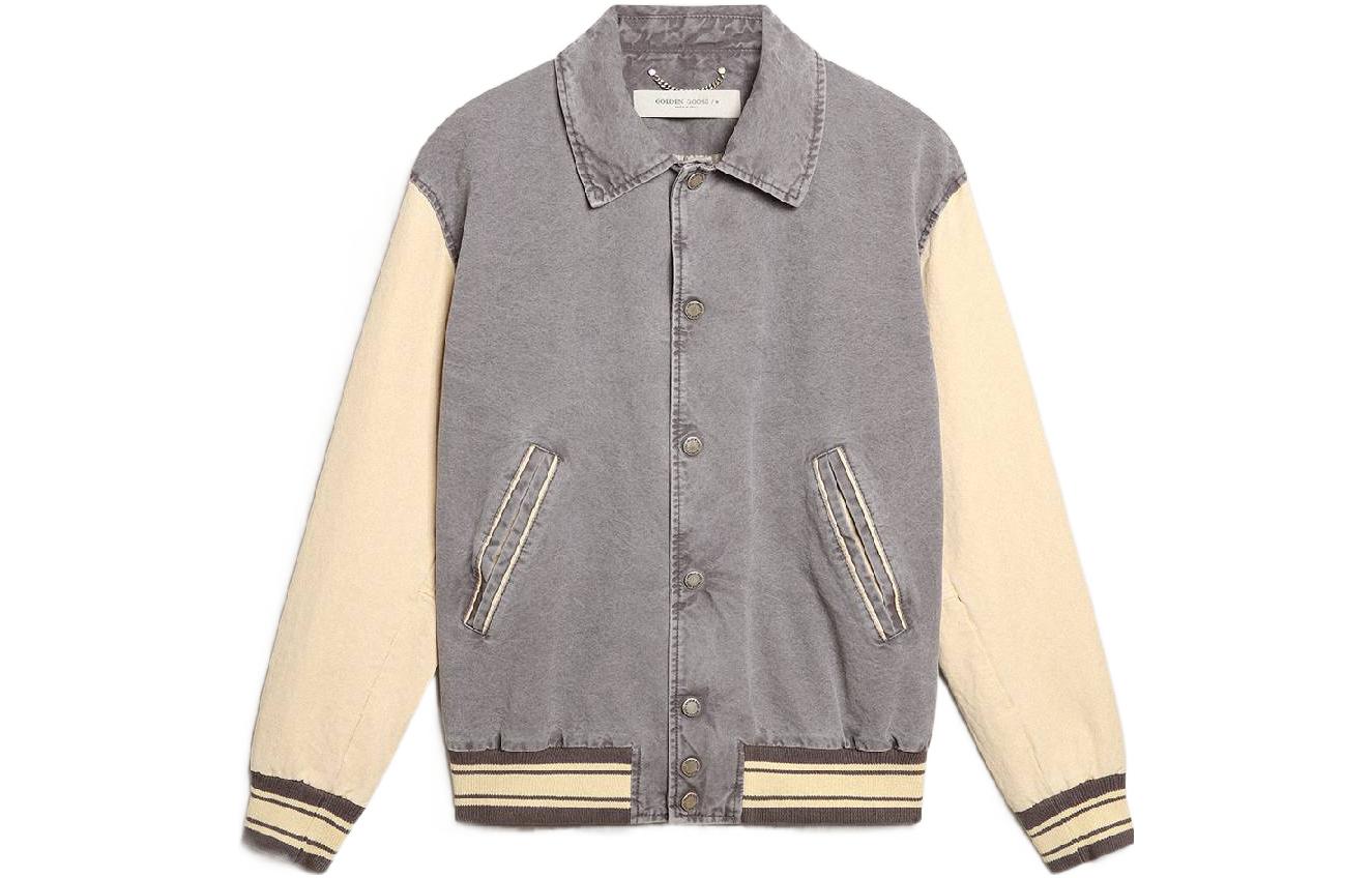 Golden Goose SS23 Gray Colorblock Button-Up Jacket GMP01310-P001048-82236