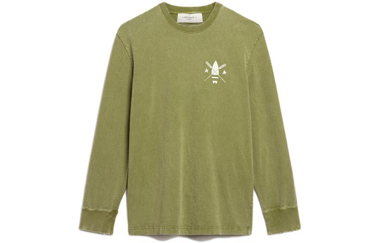 Golden Goose SS23 Green Solid Graphic Print Crewneck Sweatshirt Men GMP01419P00102835839