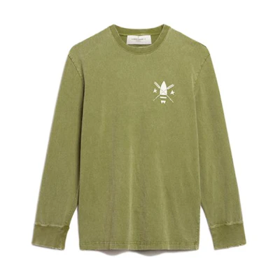 Golden Goose SS23 Green Solid Graphic Print Crewneck Sweatshirt Men GMP01419P00102835839