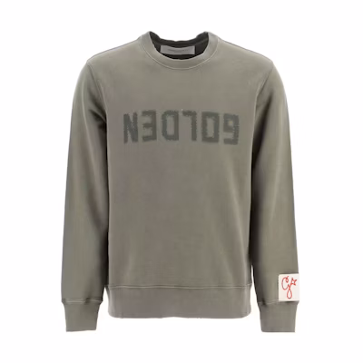 Golden Goose SS23 Khaki Green Alphabet Print Crewneck Long Sleeve Sweatshirt Men GMP01223-P000642-DSTOL