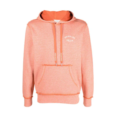 Golden Goose SS23 Logo Print Drawstring Hoodie Orange () GMP01224P00103430265