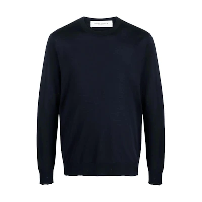 Golden Goose SS23 Navy Blue Crewneck Pullover Sweatshirt Casual Long Sleeve GMP00947P00066550501