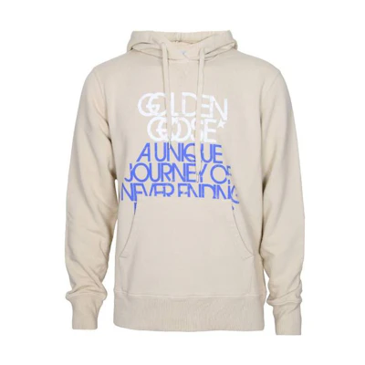 Golden Goose SS23 New Journey Logo Print Hoodie Off-White Casual Wear GMP01224P00103582227