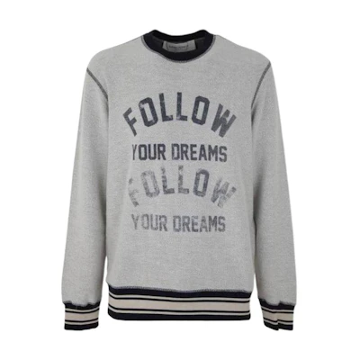 Golden Goose SS23 New Journey Reverse Wear Slogan Sweatshirt Grey Men GMP01304P00103260415