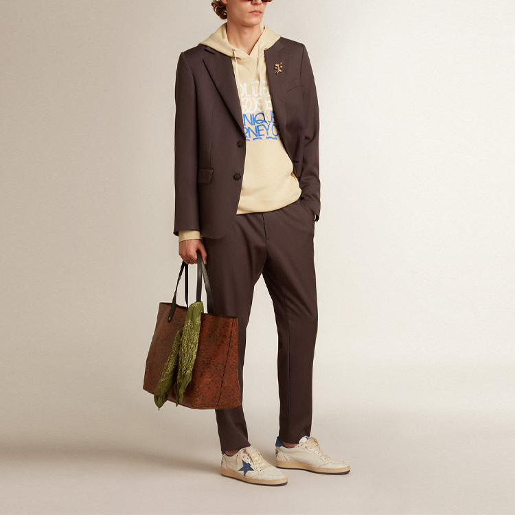 Shop ゴールデングース SS23 ニュージャーニー ウール シングルブレスト ブレザー メンズ グレー GMP00855P00096490113