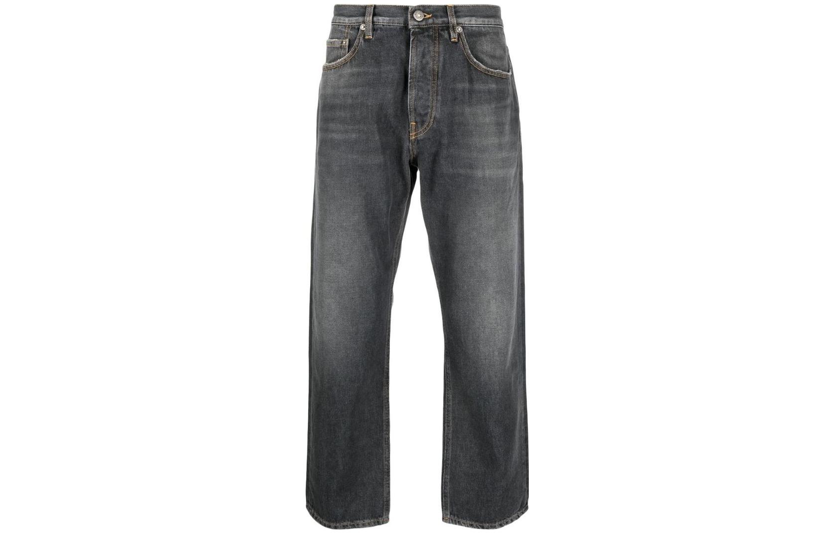 Golden Goose SS23 Washed High-Waisted Loose Straight Jeans Men’s Dark Grey. GMP01186P00099490100