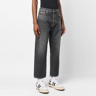 Golden Goose SS23 洗滌高腰直筒寬鬆牛仔褲 男士深灰色 GMP01186P00099490100 Purchase Golden Goose SS23 洗滌高腰直筒寬鬆牛仔褲 男士深灰色 GMP01186P00099490100