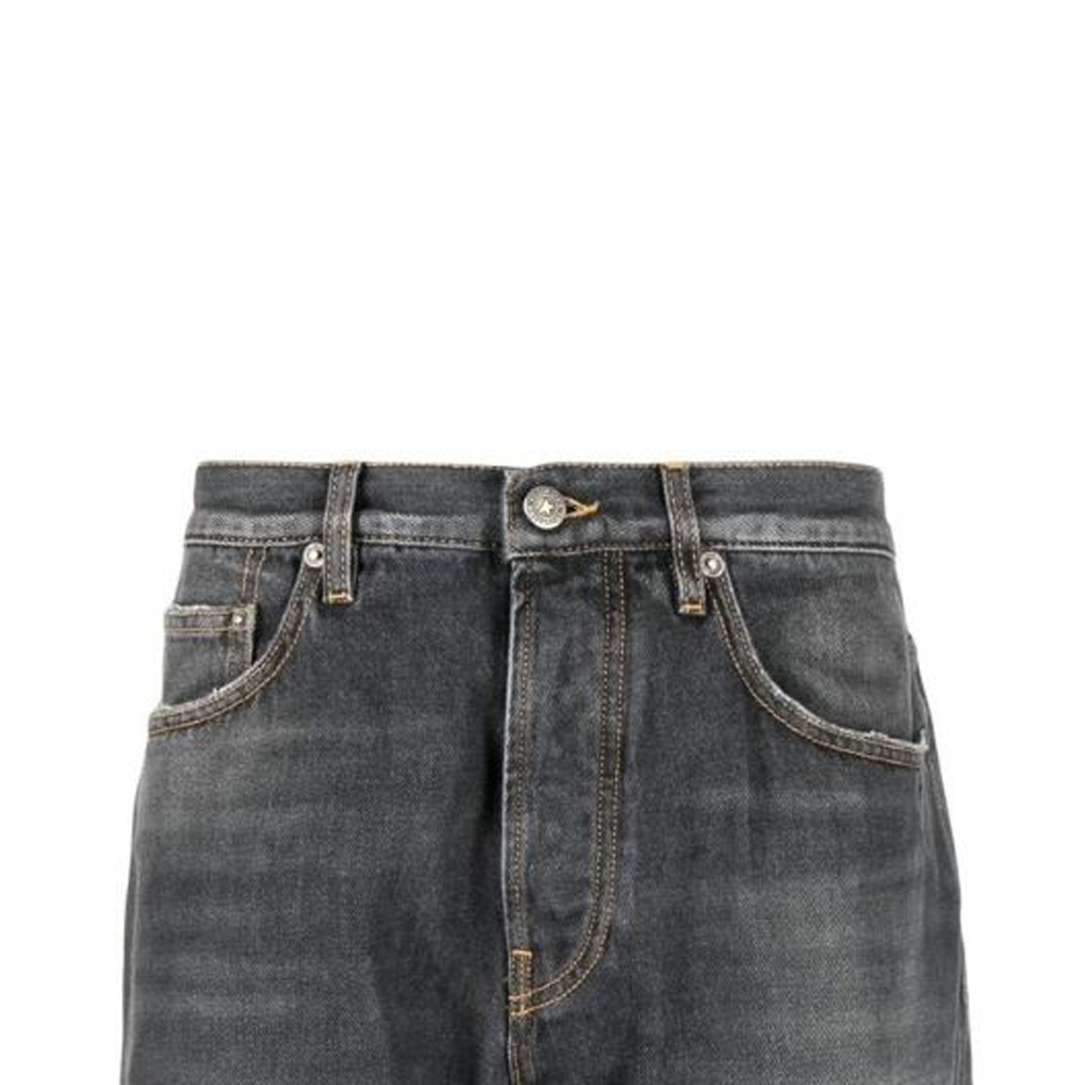 Details for Golden Goose SS23 洗滌高腰直筒寬鬆牛仔褲 男士深灰色 GMP01186P00099490100