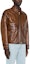 Purchase Golden Goose SS24 Brown Leather Jacket with Zipper Pockets and Collar. GMP01886P00167255612