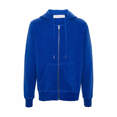 Golden Goose SS24 Logo Appliqué Zip Hoodie Men’s Blue GMP01655P00141050831