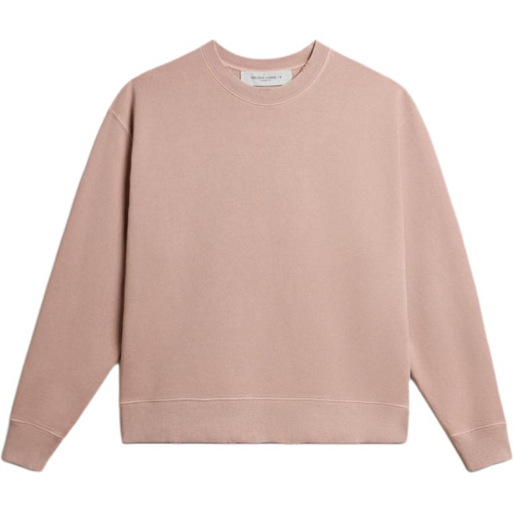 Golden Goose SS24 Pink Logo Embossed Crewneck Sweatshirt Unisex Casual Wear GUP01872P00157925235