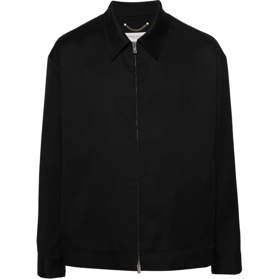 Golden Goose SS24 Solid Color Zip-Up Jacket Black Long Sleeve GMP01880P00096590100