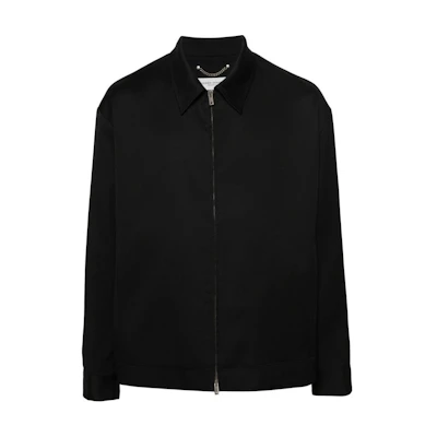 Golden Goose SS24 Solid Color Zip-Up Jacket Black Long Sleeve GMP01880P00096590100