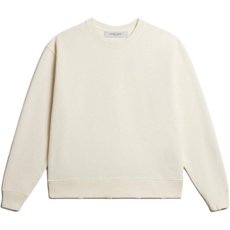 Golden Goose SS24 White Unisex Crewneck Sweatshirt with Letter Logo GUP01872P00157911560