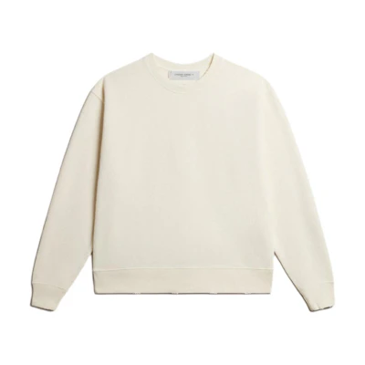 Golden Goose SS24 White Unisex Crewneck Sweatshirt with Letter Logo GUP01872P00157911560