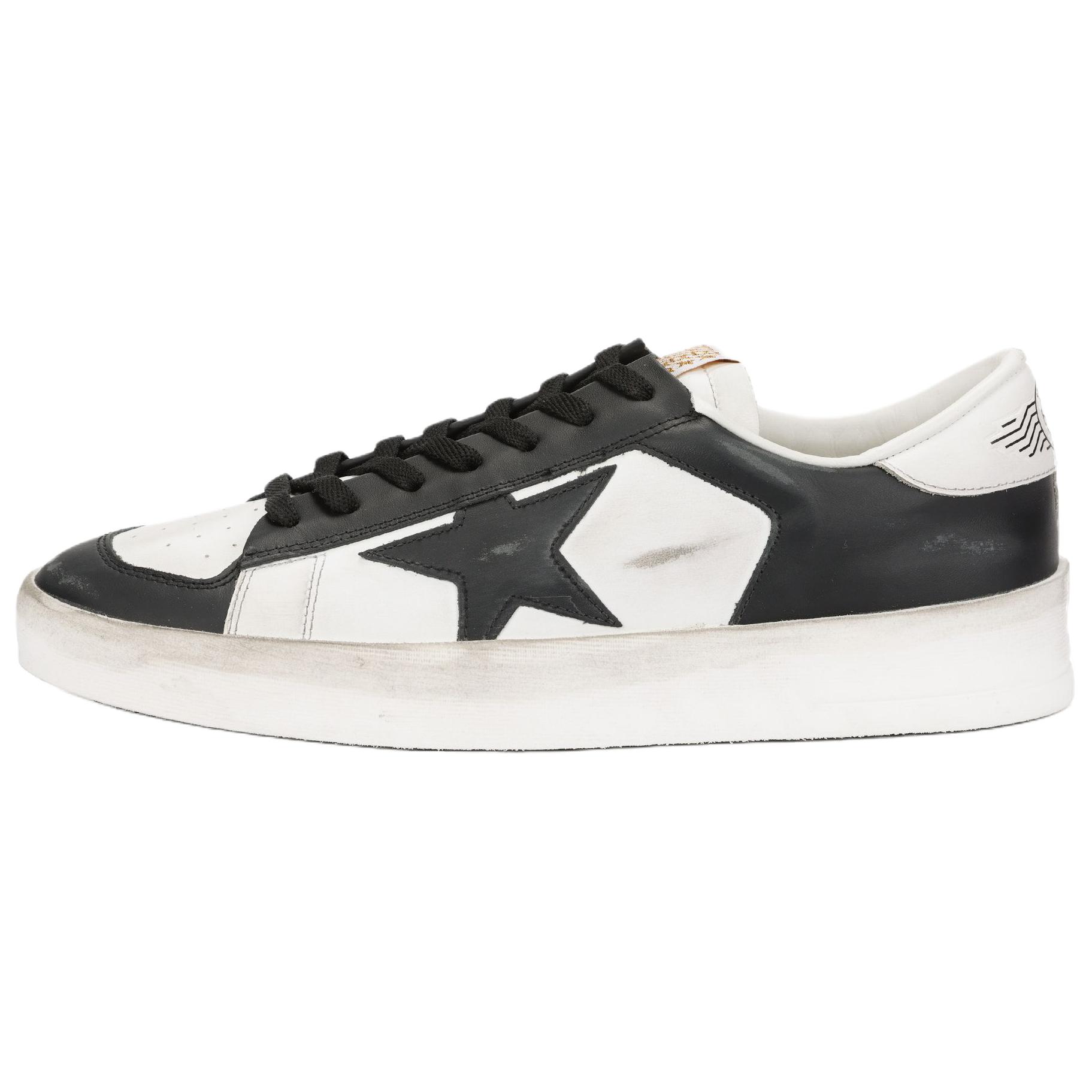 Golden Goose Stardan 'Black White Distressed with Star Accents' GMF00128.F002186.10283