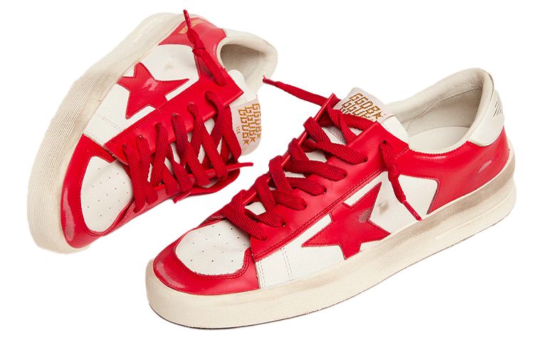 Shop Golden Goose Stardan ''Rood Wit Versleten'' GMF00128.F002186.10350