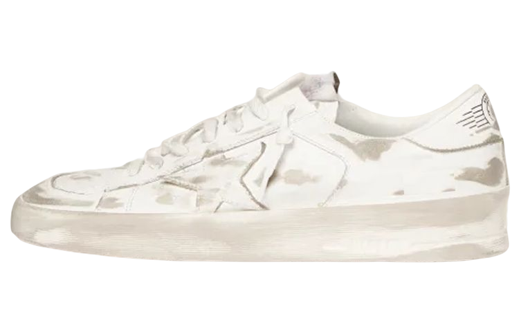 Golden Goose Stardan Low-Top Fashion Sneakers White Distressed Shoes. GMF00128.F000568.10100