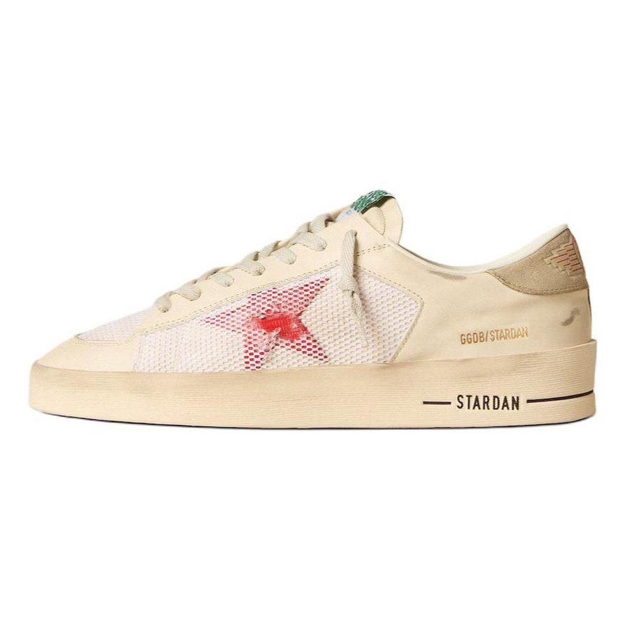 Golden Goose Stardan Low-Top Sneakers Men Off-White Leather Star Print GMF00370.F006046.11892