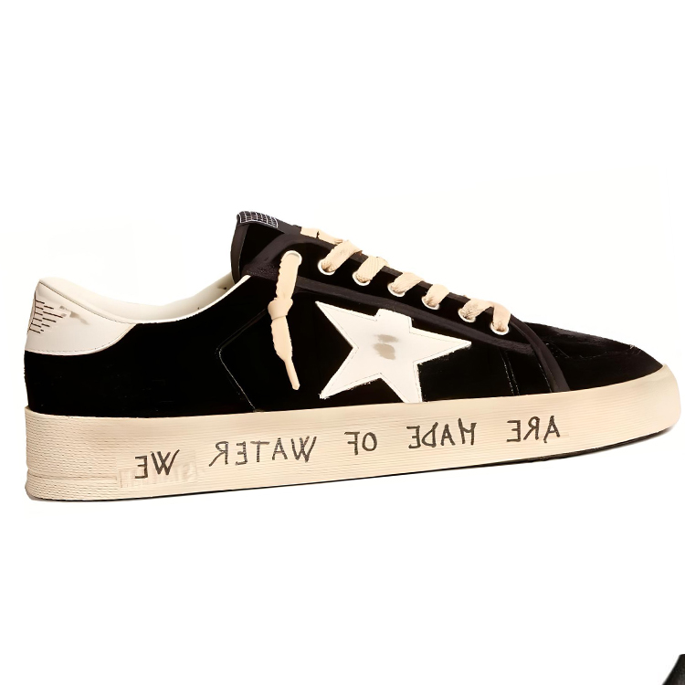 Order 金鵰牌Stardan圓頭綁帶低筒運動鞋 男款 黑色