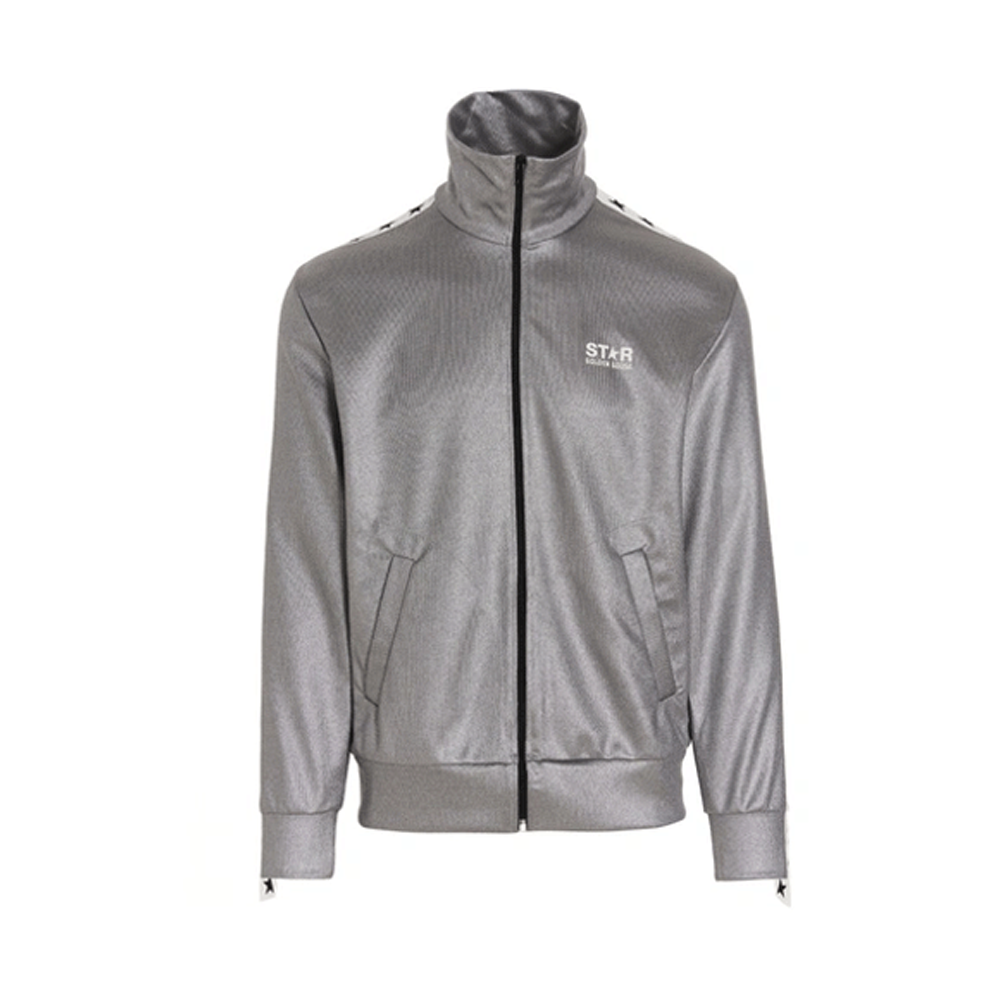 Golden Goose Striped Zip-Up High Neck Jacket Men’s Grey GMP00875P0006907013