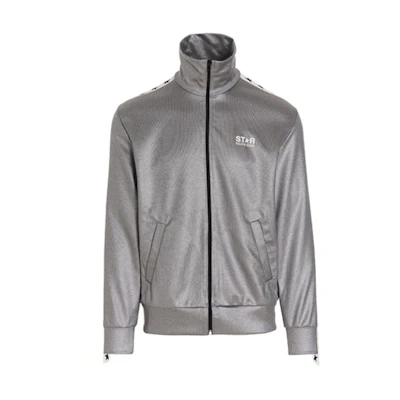 Golden Goose Striped Zip-Up High Neck Jacket Men’s Grey GMP00875P0006907013