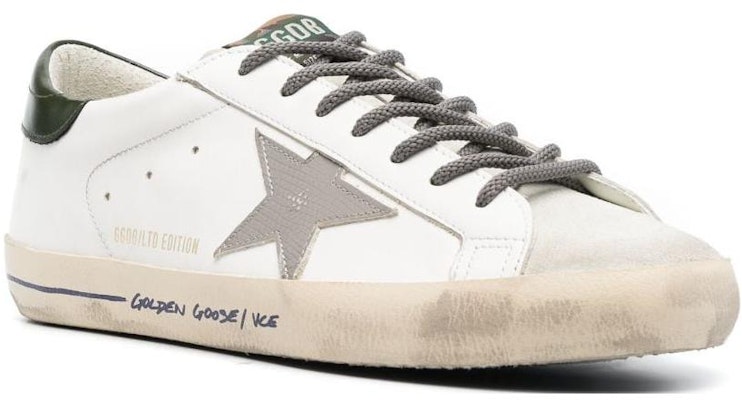 Golden Goose Super-Star 皮革 光滑粒紋 復古效果 低筒 滑板鞋 男款 粉筆白 Order Golden Goose Super-Star 皮革 光滑粒紋 復古效果 低筒 滑板鞋 男款 粉筆白