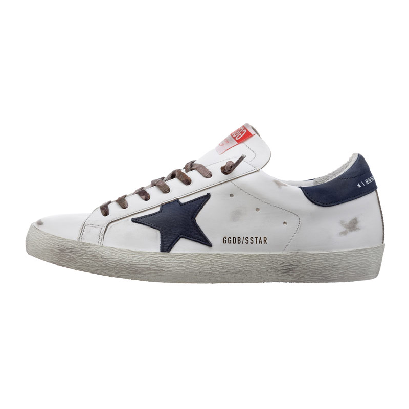 Golden Goose Super-Star 'Distressed White Blue' GMF00101.F000343.10280