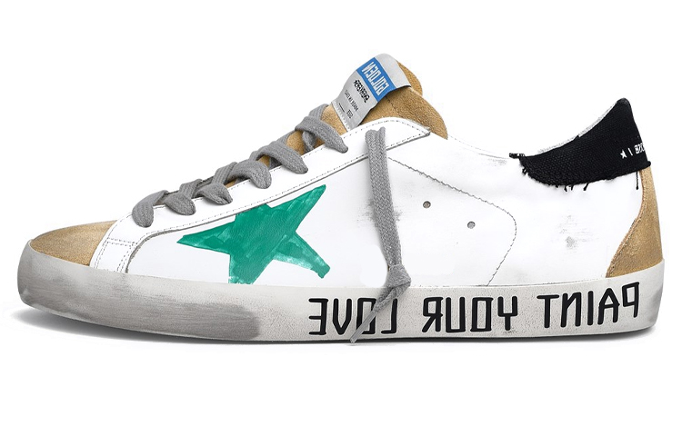 Golden Goose Super-Star 'Distressed White Green'