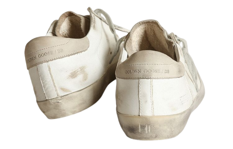 Shop Golden Goose Super-Star “做旧白灰” حمل 运动鞋 GMF00105.F002942.10276