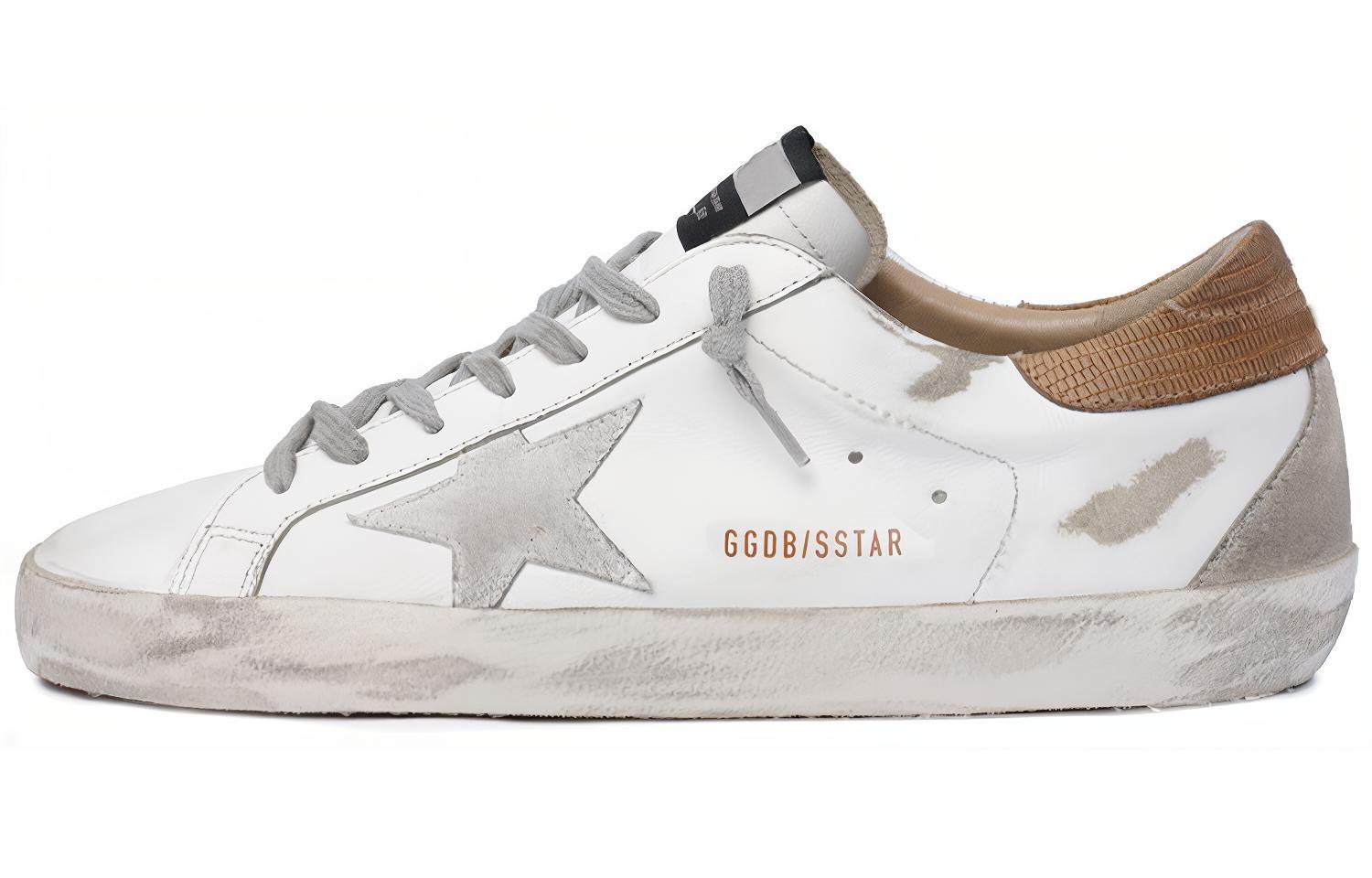 Golden Goose Super-Star 'Distressed White Yellow Lizard-Print Heel'
