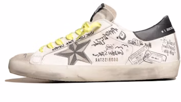 Golden Goose Super-Star 'Graffiti Distressed Black and White' GMF00101.F000300.10220 Golden Goose Super-Star 'Graffiti Distressed Black and White' GMF00101.F000300.10220