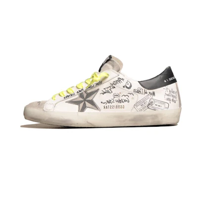 Golden Goose Super-Star 'Graffiti Distressed Black and White'