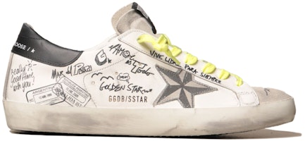 金鵝 Super-Star 塗鴉 做舊處理 潮流低幫 時尚板鞋 男款 白黑 Order 金鵝 Super-Star 塗鴉 做舊處理 潮流低幫 時尚板鞋 男款 白黑