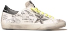 Order Golden Goose Super-Star 'Graffiti Hitam Putih Bergaya Distressed' GMF00101.F000300.10220