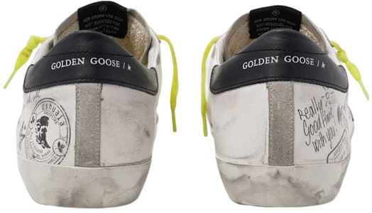 Golden Goose Super-Star 'Graffiti Hitam Putih Lusuh' GMF00101.F000300.10220 Purchase Golden Goose Super-Star 'Graffiti Hitam Putih Lusuh' GMF00101.F000300.10220