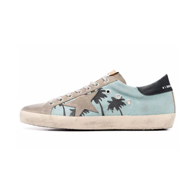 Golden Goose Super-Star 'Palm Print Blue Grey'