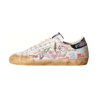 Golden Goose Super-Star 'White Graffiti Penstar Distressed'