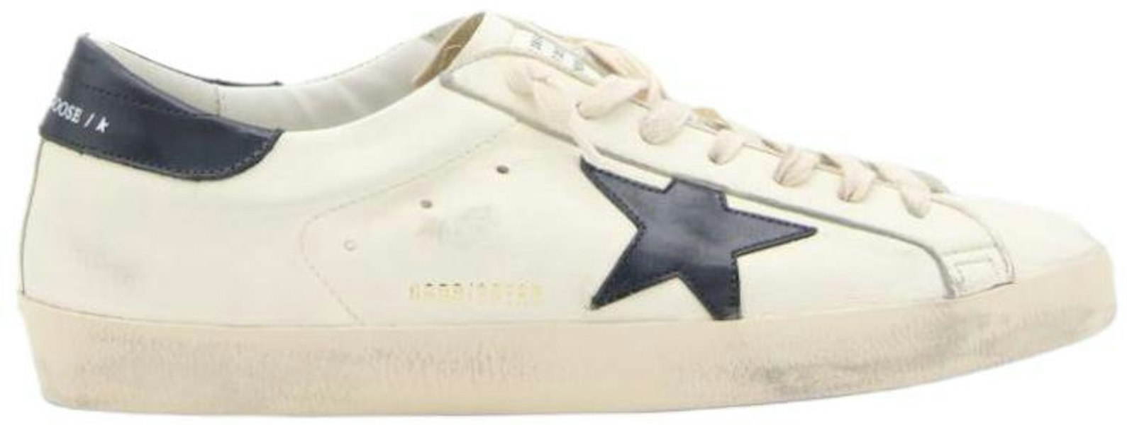 金鵝 Super-Star 經典款星星低筒做舊皮革休閒鞋 男款 米色 深藍色 Lookbook 金鵝 Super-Star 經典款星星低筒做舊皮革休閒鞋 男款 米色 深藍色